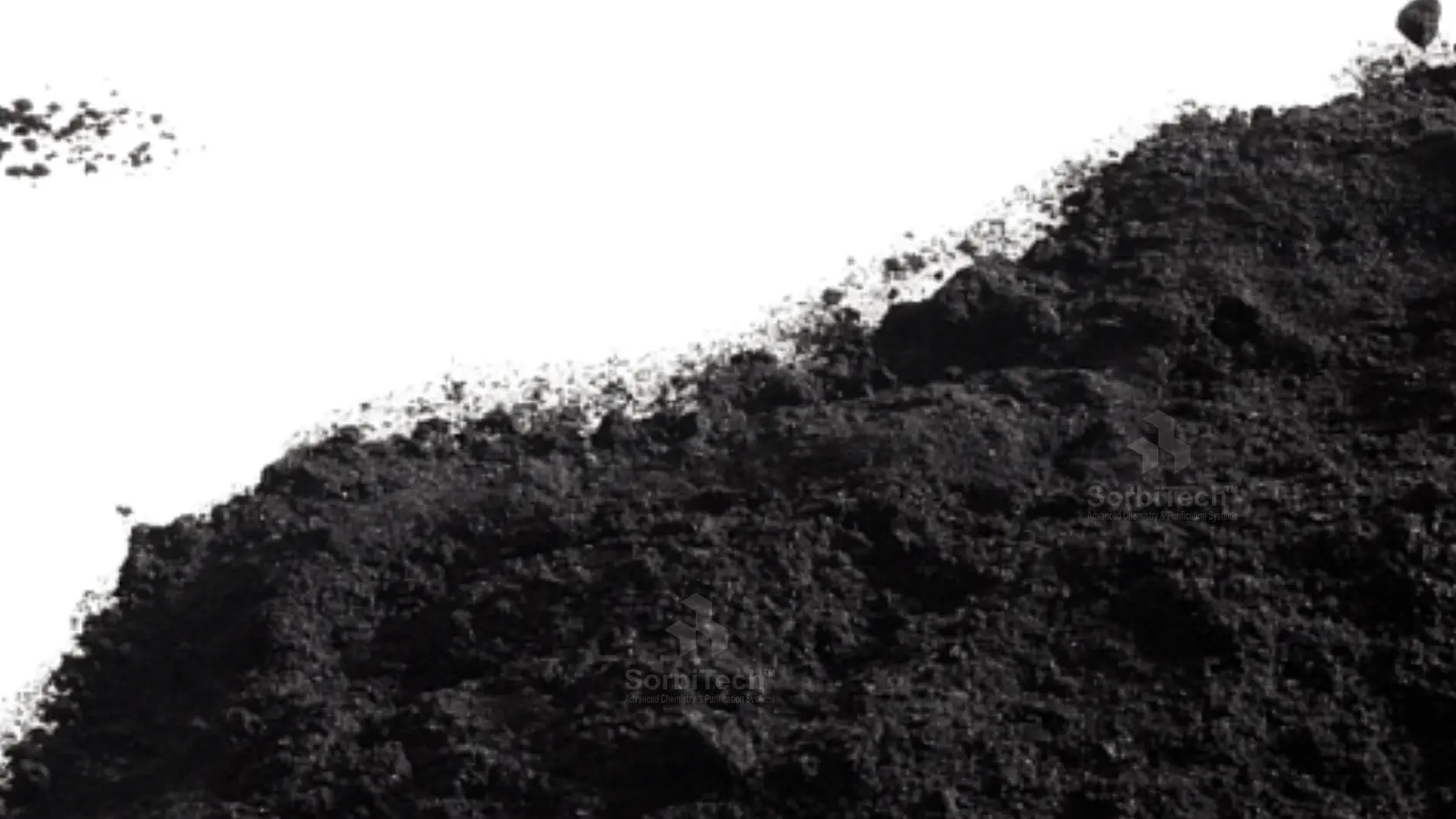 Powder activated carbon — fine black powder texture